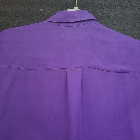 Coldwater Creek Womens Button Up Shirt Purple Size Small 100% Polyester Sheer - Picture 13 of 13
